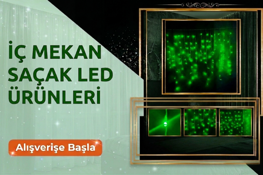 Saçak Led Perde Aydınlatma Dekoratif Pencere ve Duvar Aydınlatma 