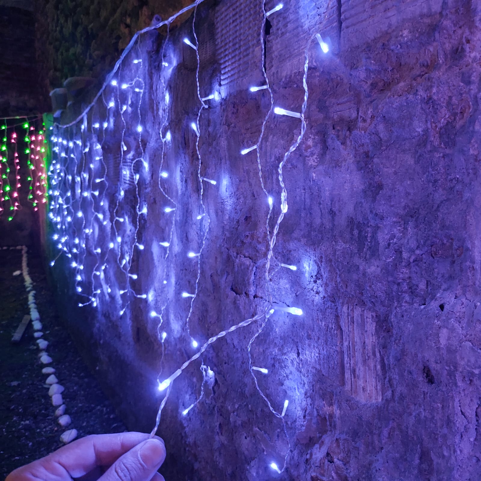 Mavi Saçak LED Perde 4 Metre – 1M Uzunlukta 20 Saçaklı İç Mekan