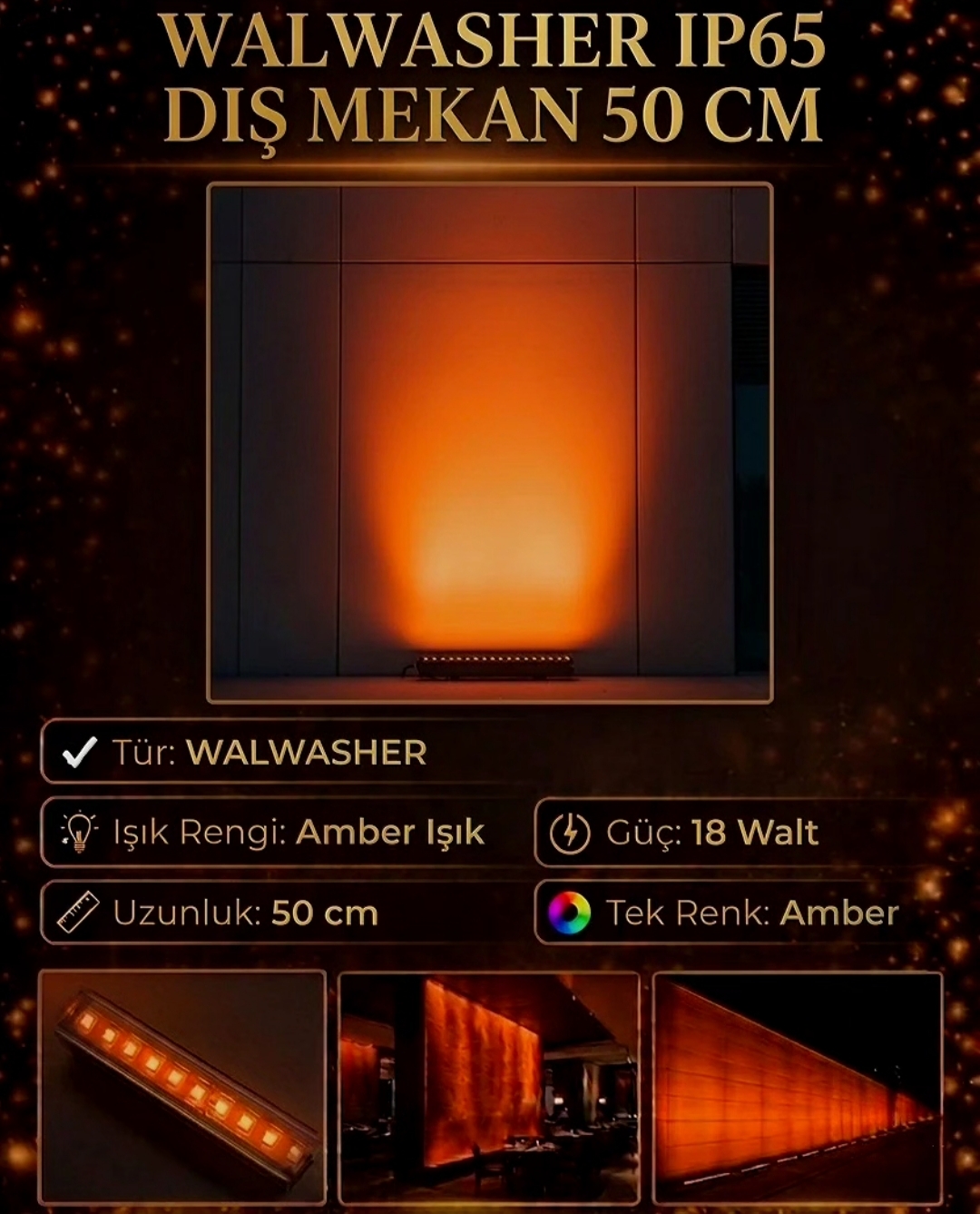 Amber Wallwasher IP65 Dış Mekan Aydınlatma