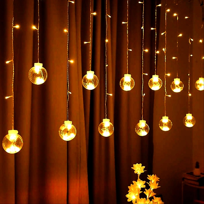 Top LED 3 Metre Saçaklı Gün Işığı Perde Işık | 8 Modlu Dekoratif Aydınlatma
