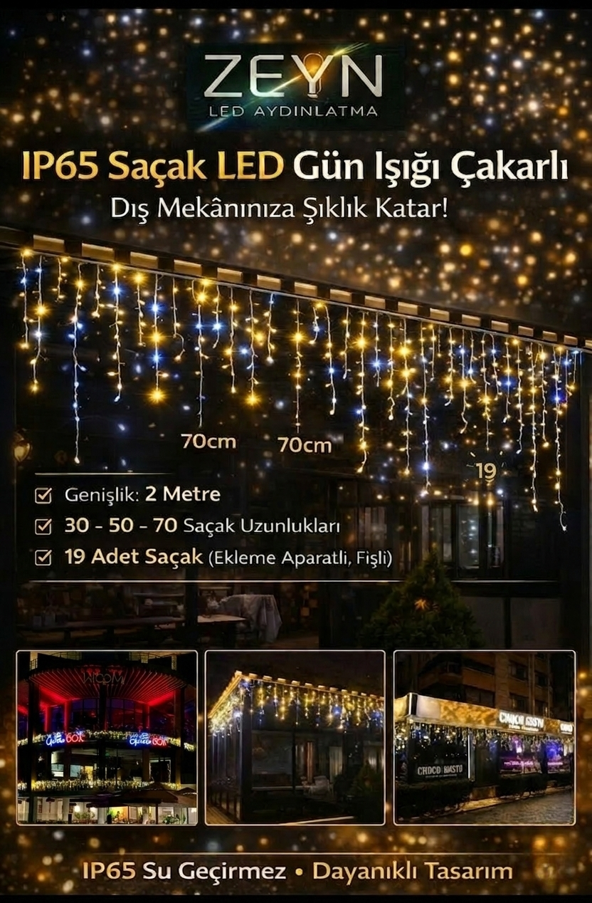 IP65 Saçak Led Gün Işığı Çakarlı 2 Metre