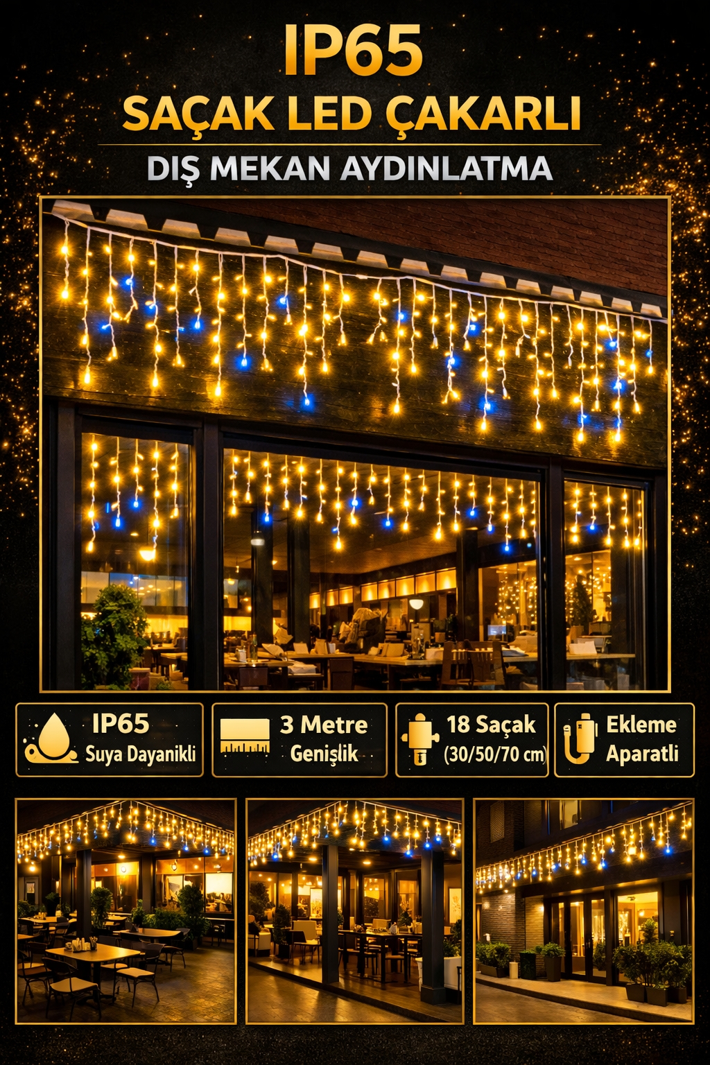 IP65 Saçak LED Çakarlı Dış Mekan
