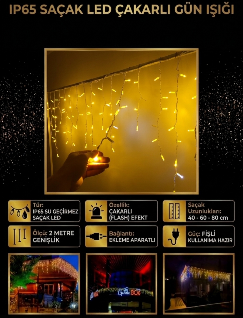 IP65 Saçak LED Gün Işığı Çakarlı - 2 Metre Dış Mekan Aydınlatma