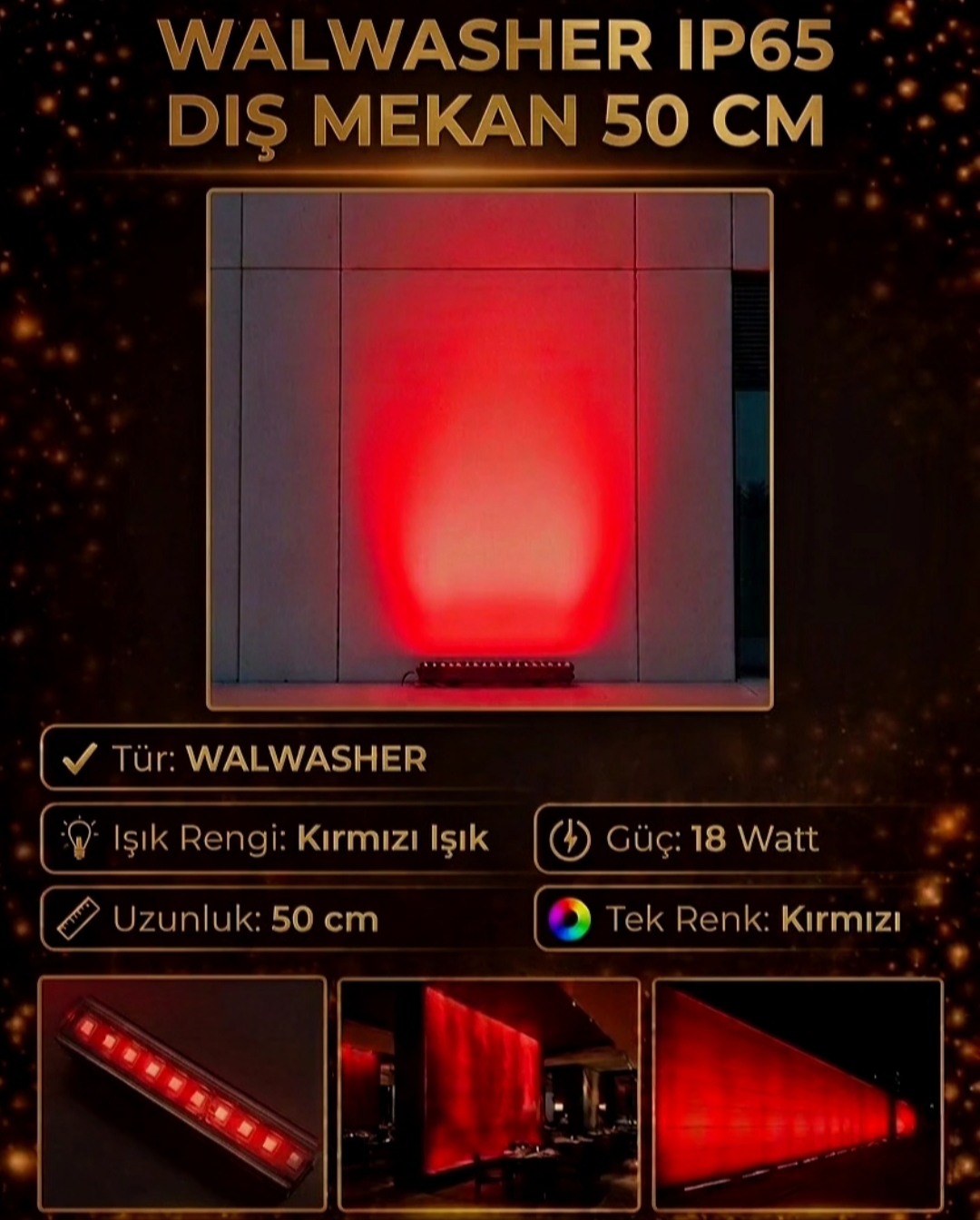 Wallwasher Kırmızı Işık  IP65 Dış Mekan