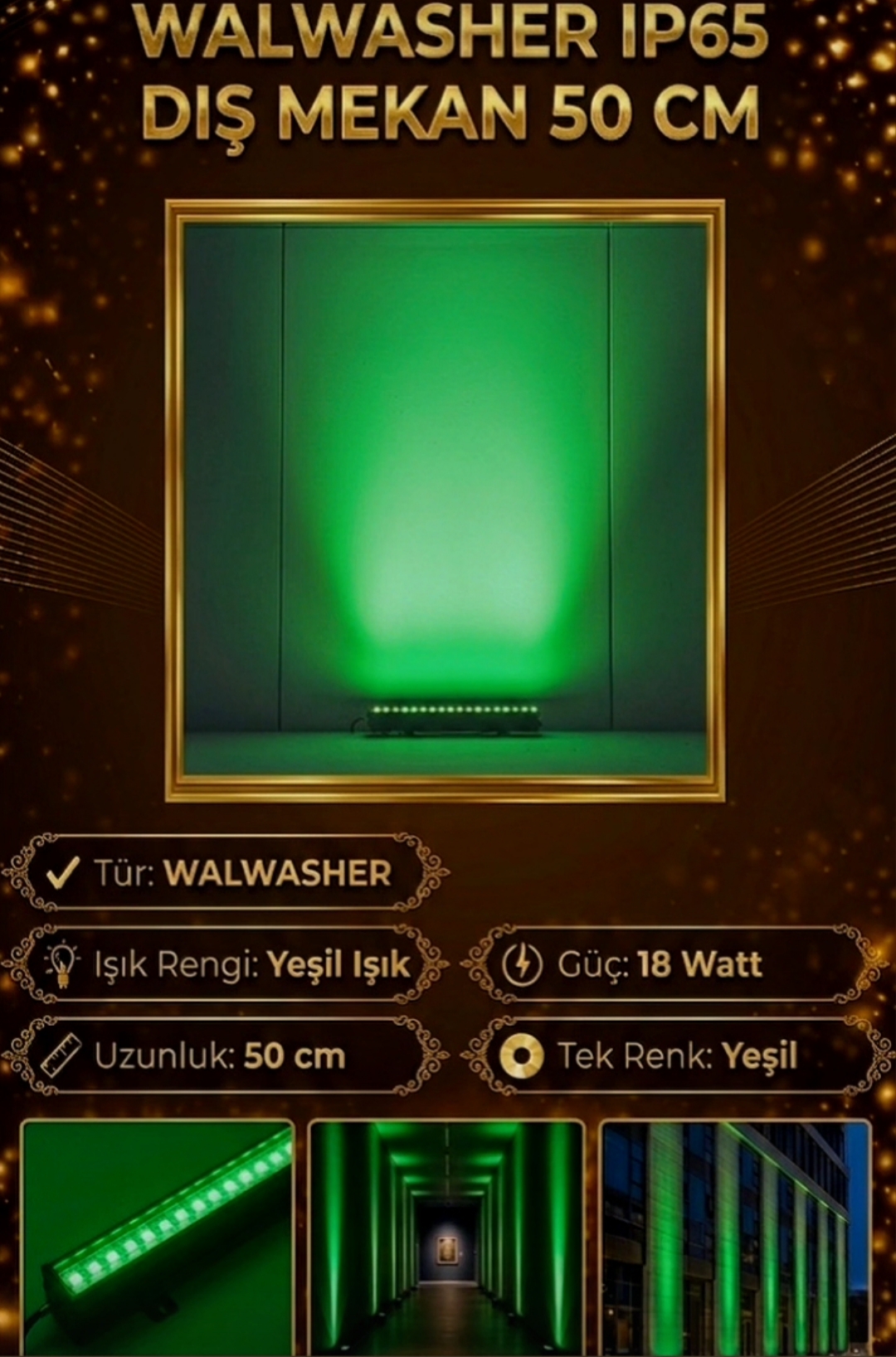 Wallwasher Yeşil IP65 Dış Mekan 